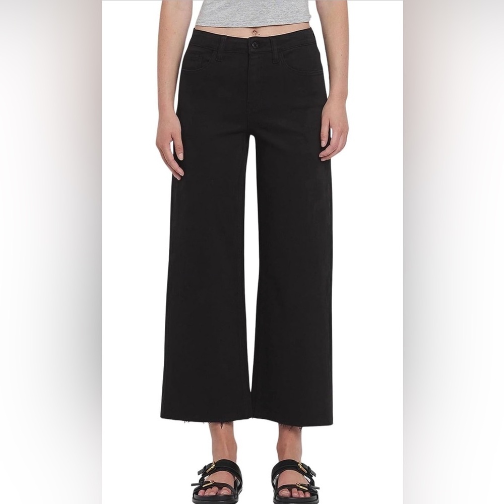 VERVET High Rise Black Crop Wide Leg Jeans Size‎ 25 Inseam
